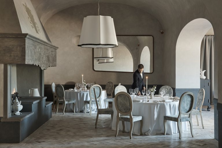 COMO Castello del Nero - MM_21_COMO Castello del Nero - Torre Private Dining Events with Waiter