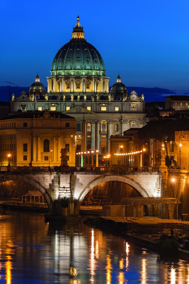 St Peter's Basilica Vatican City illuminated Rome
